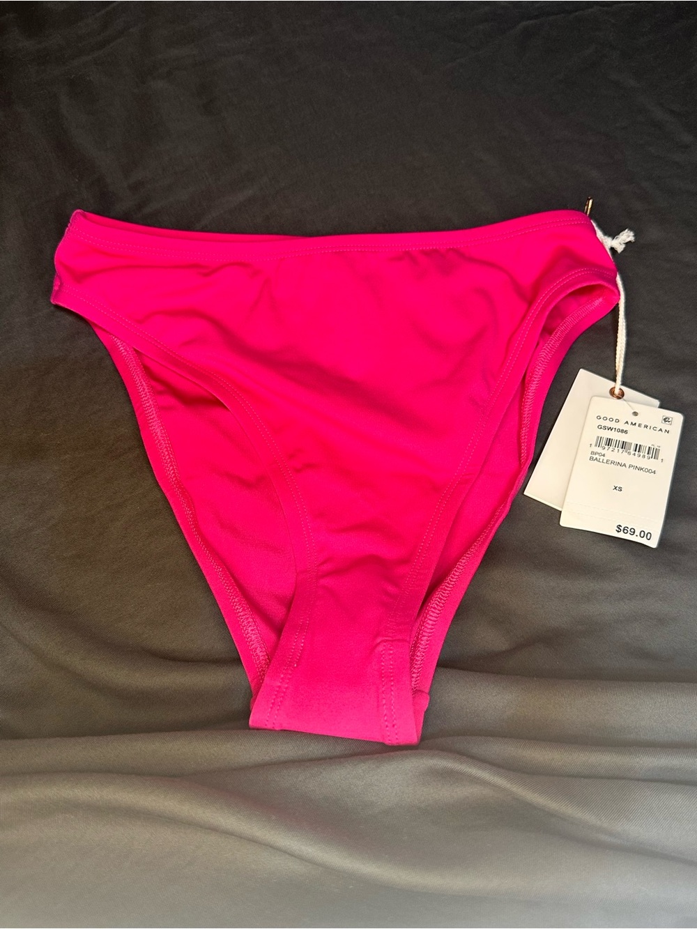 Good American Good Waist Cheeky Bikini Bottom Ballerina Pink XS NWT